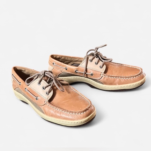 NWOT Sperry Billfish 3-Eye tan/light brown boat shoes Men’s size 10